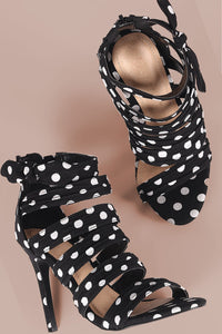 Liliana Bow Accent Strappy Ruched Stiletto Heel