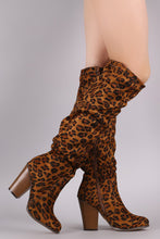 Load image into Gallery viewer, Slouchy Chunky Heeled Knee High Boots