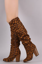 Load image into Gallery viewer, Slouchy Chunky Heeled Knee High Boots